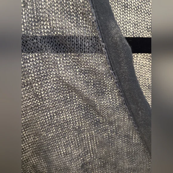 J Crew Linen V Neck Sweater In Grey Size Medium - Picture 4 of 6